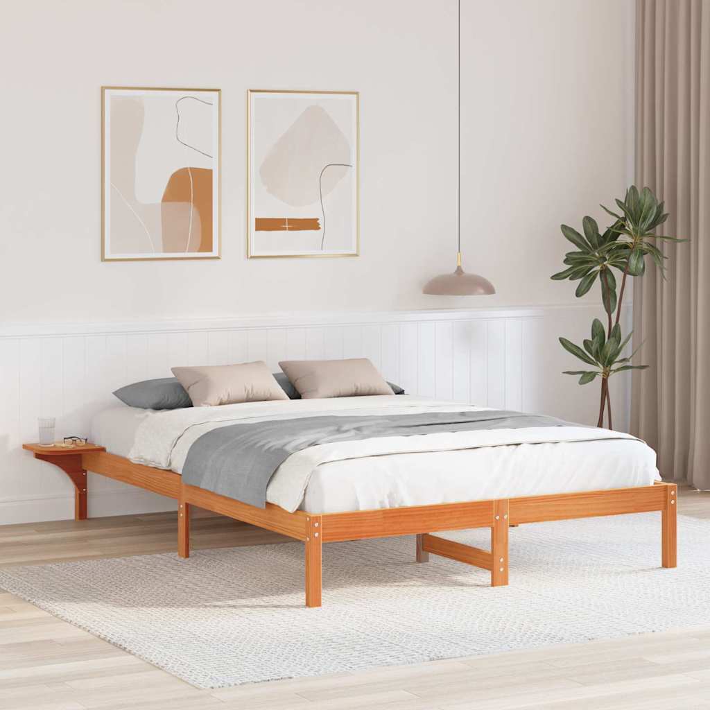 Sengestel Med Sengeborde Brun 150 X 200 Cm Gyldenbrun - Hovedbillede