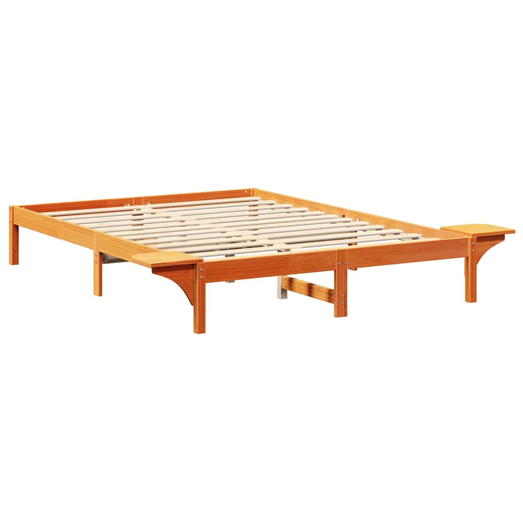 Sengestel Med Sengeborde Brun 140 X 200 Cm Gyldenbrun - Billede 7