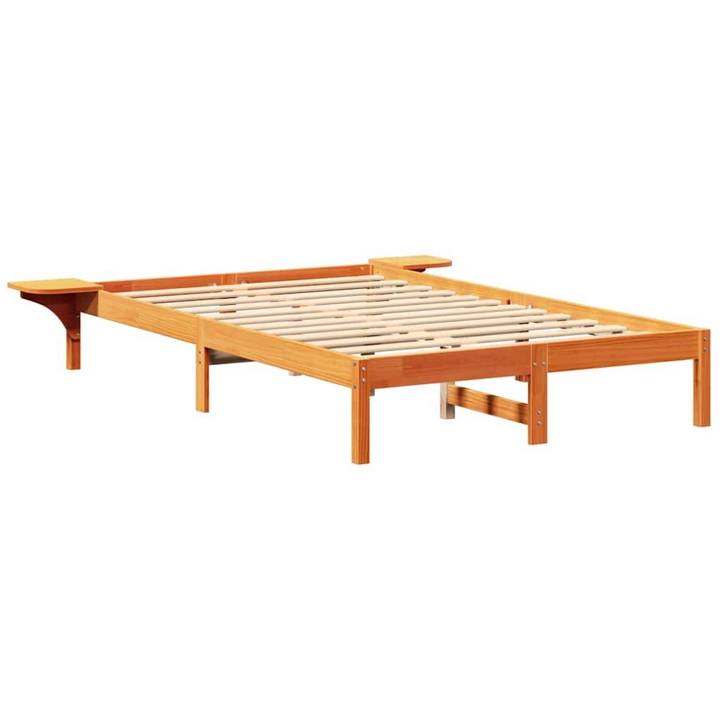 Sengestel Med Sengeborde Brun 140 X 190 Cm Gyldenbrun - Billede 2