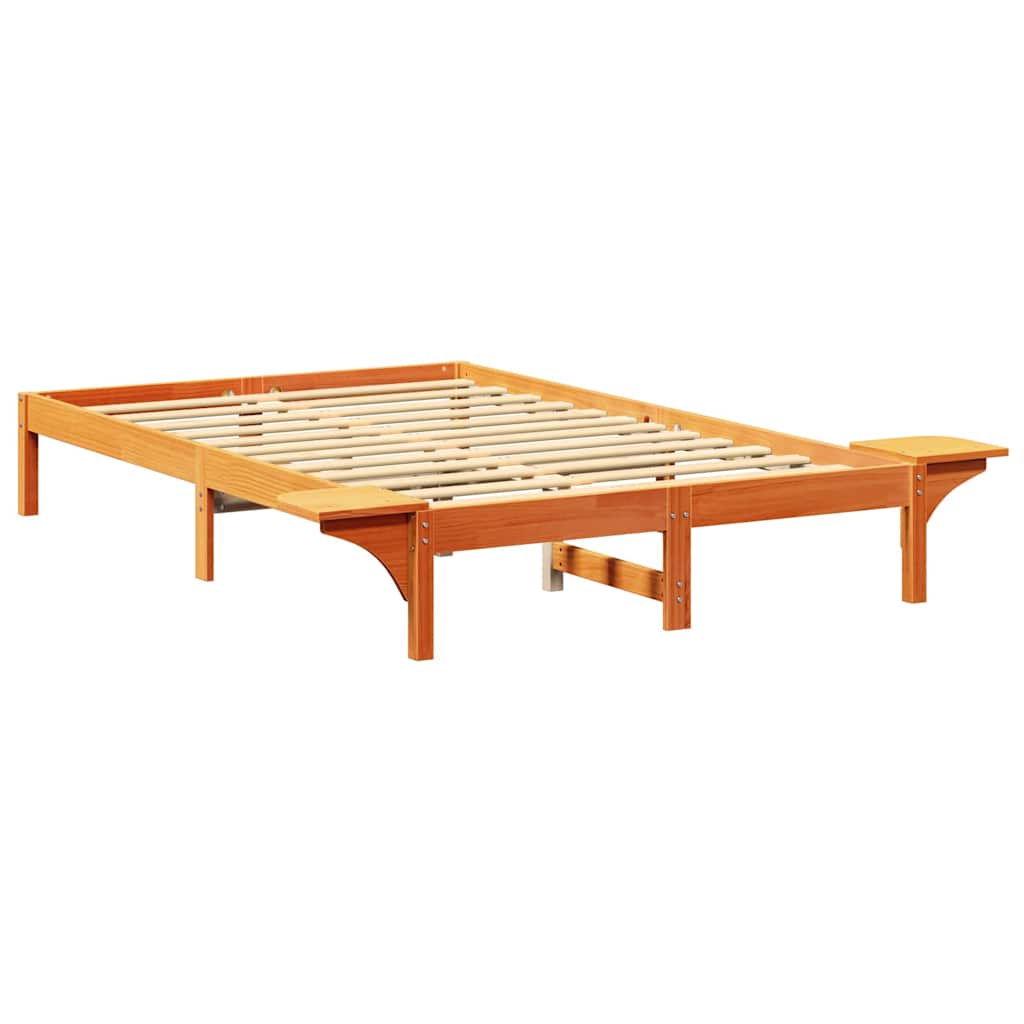 Sengestel Med Sengeborde Brun 140 X 190 Cm Gyldenbrun - Billede 7