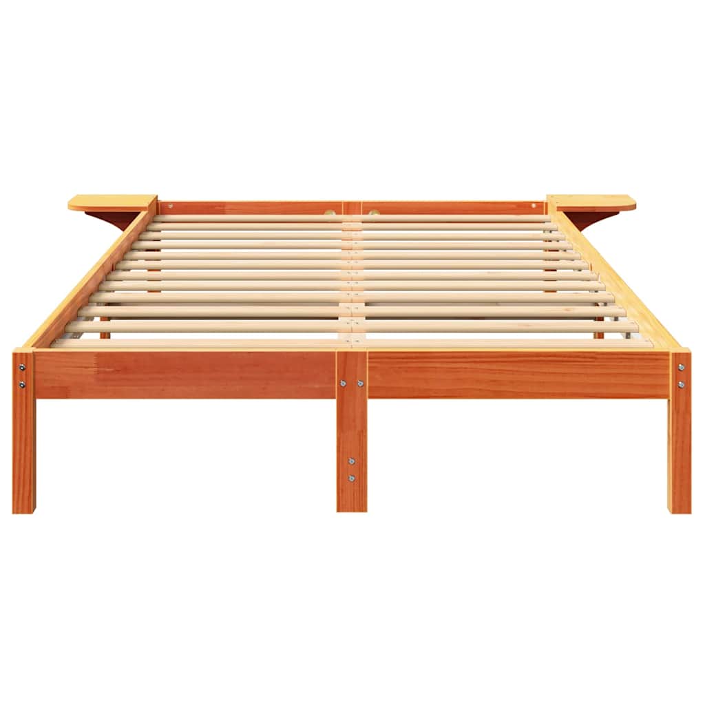 Sengestel Med Sengeborde Brun 140 X 190 Cm Gyldenbrun - Billede 5