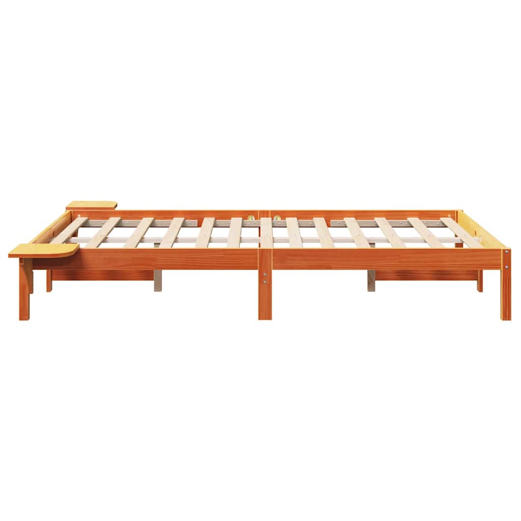 Sengestel Med Sengeborde Brun 140 X 190 Cm Gyldenbrun - Billede 6