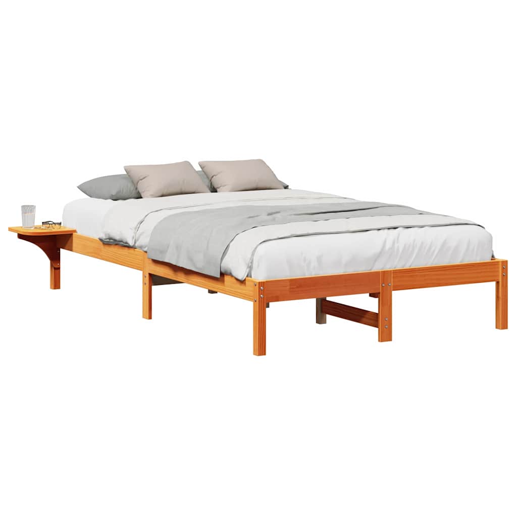 Sengestel Med Sengeborde Brun 120 X 190 Cm Gyldenbrun - Billede 3