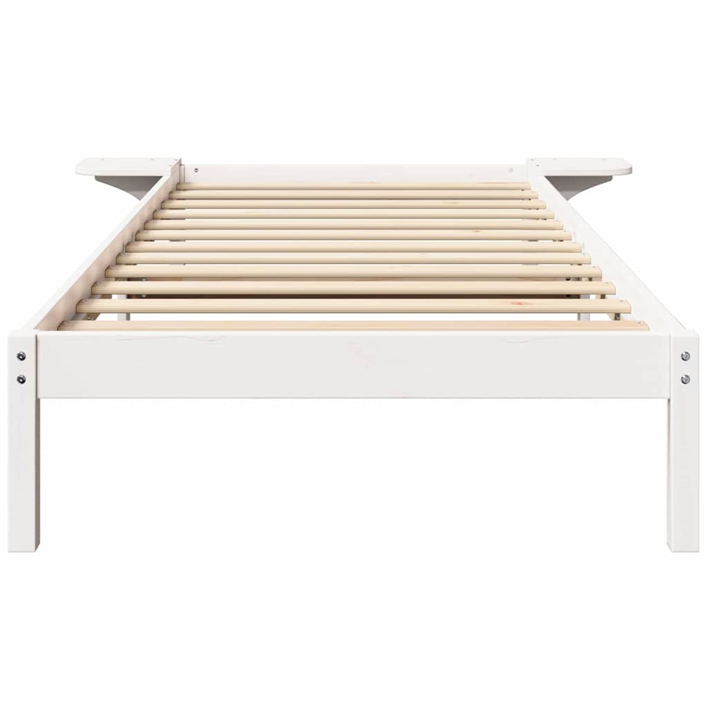 Sengestel Med Sengeborde Hvid 75 X 190 Cm Hvid - Billede 5