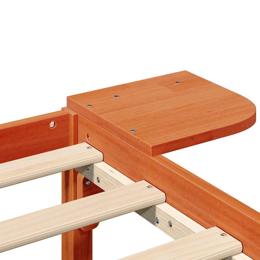 Sengestel Med Sengeborde Brun 75 X 190 Cm Gyldenbrun - Billede 8