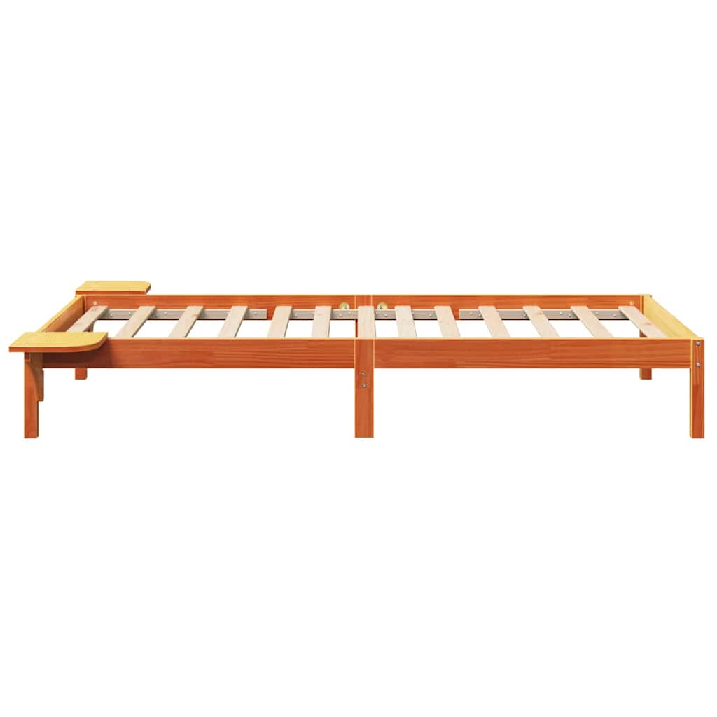 Sengestel Med Sengeborde Brun 75 X 190 Cm Gyldenbrun - Billede 6