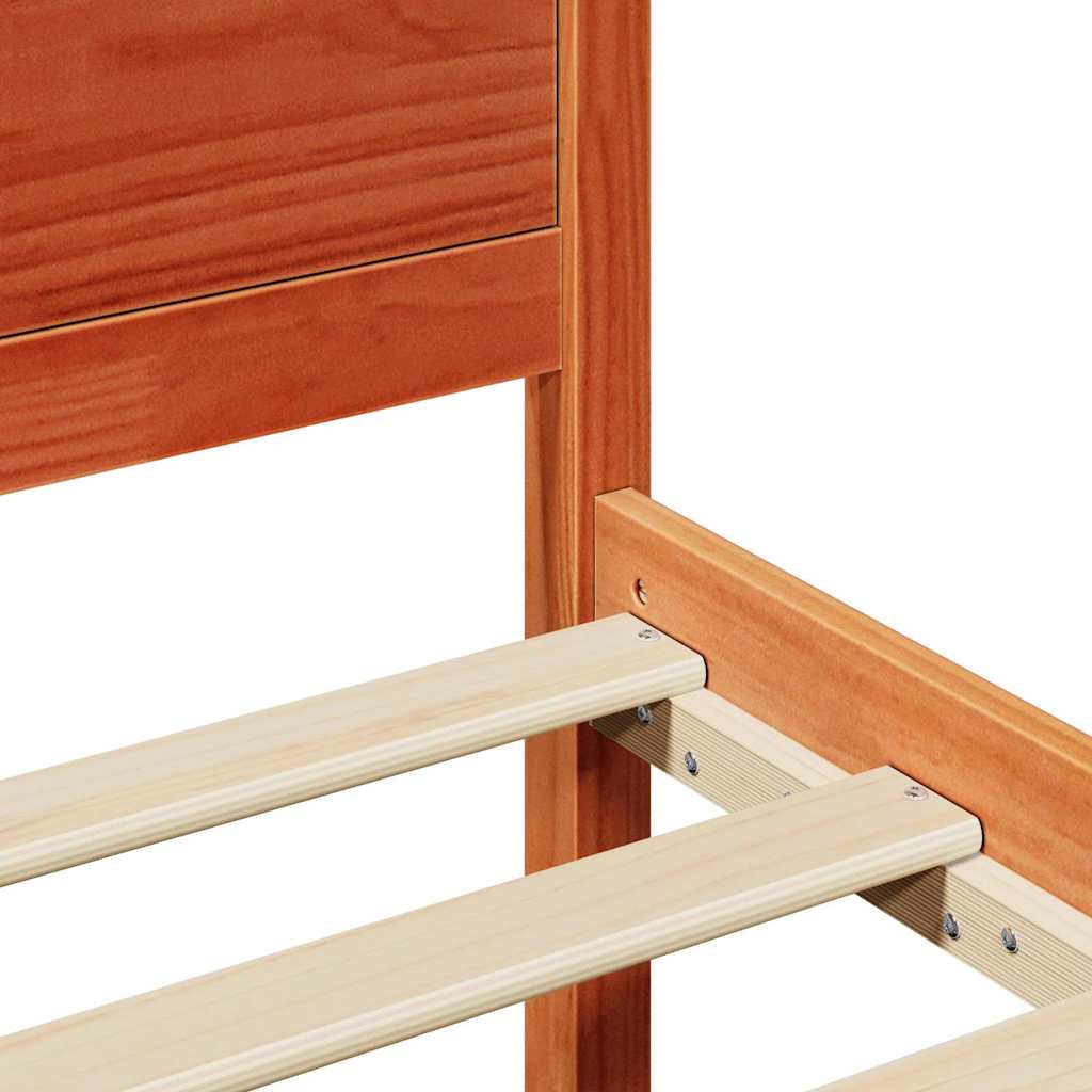 Sengestel Med Hovedgærde Brun 90 X 190 Cm Massivt Fyrretræ - Billede 8