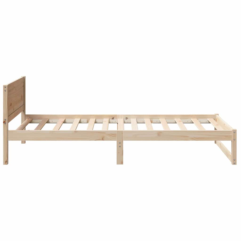 Sengestel Med Hovedgærde Brun 75 190 Cm Massivt Fyrretræ - Billede 7