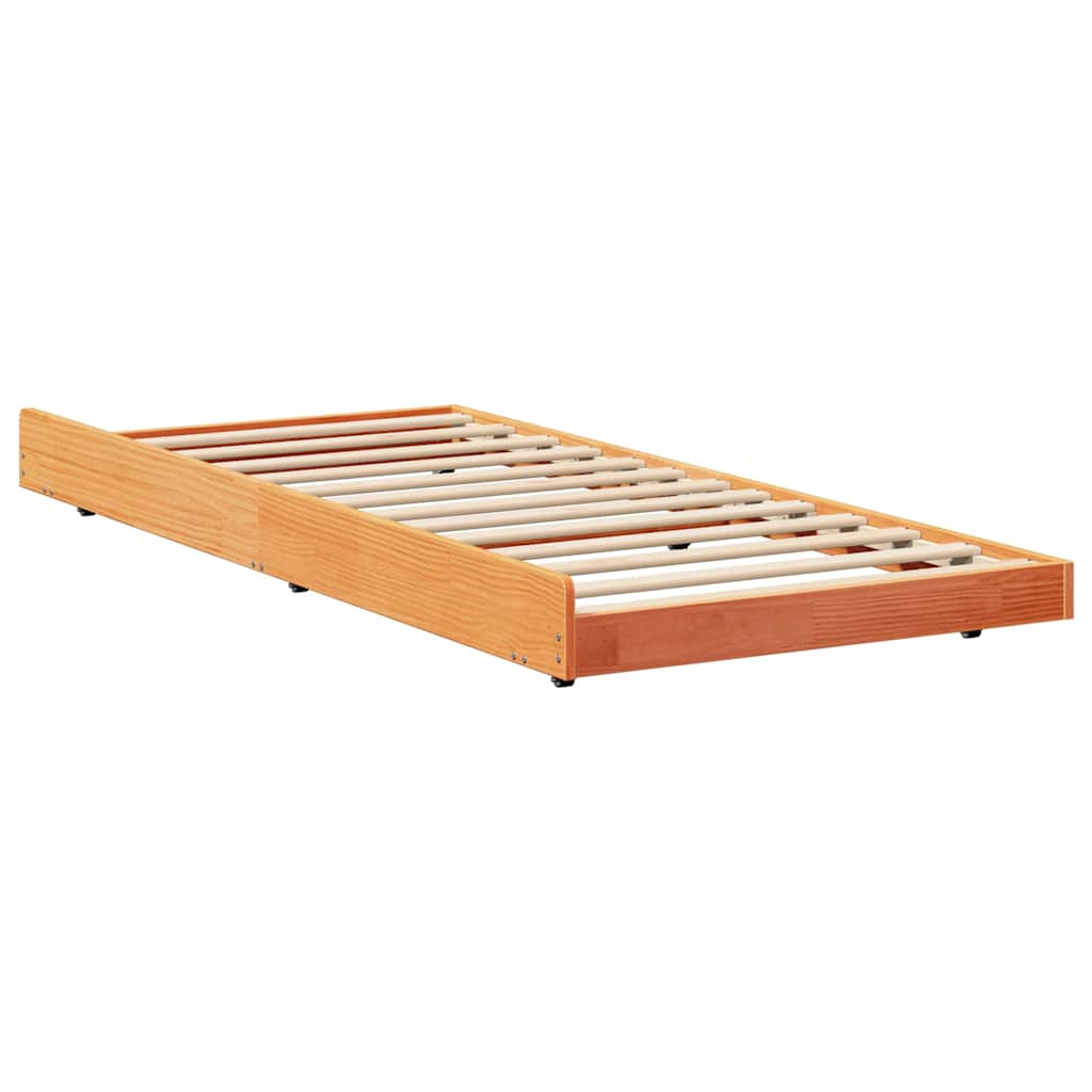 Sengestel Brun 100 X 200 Cm Massivt Fyrretræ - Billede 2