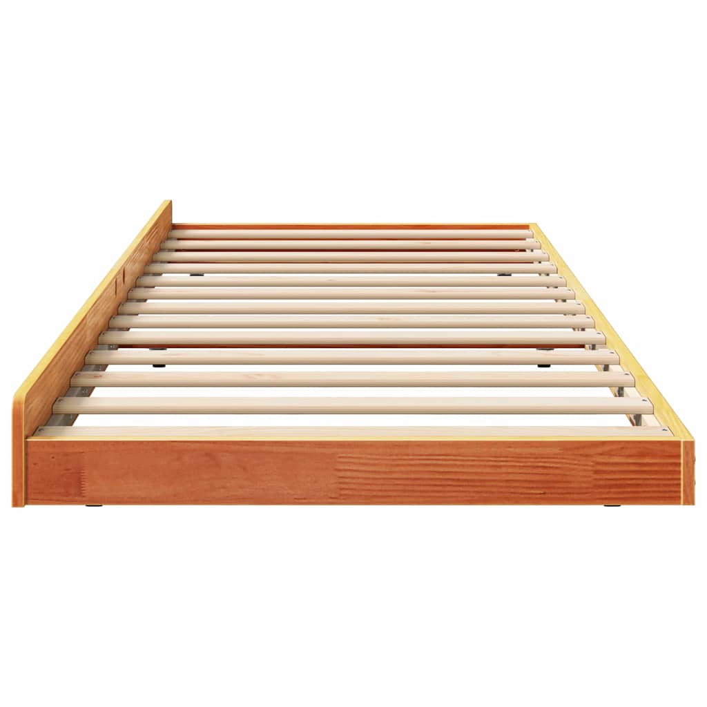 Sengestel Brun 100 X 200 Cm Massivt Fyrretræ - Billede 6