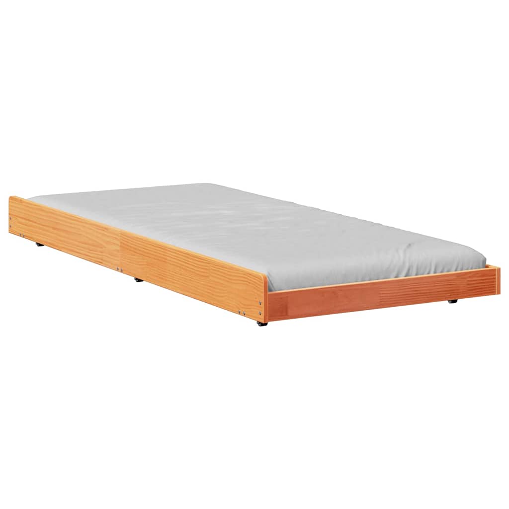 Sengestel Brun 100 X 200 Cm Massivt Fyrretræ - Billede 3