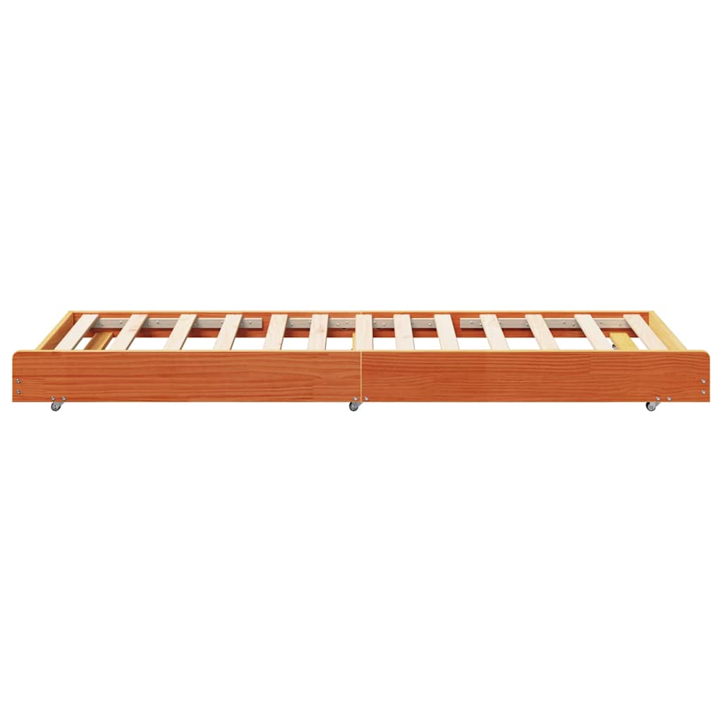 Sengestel Brun 100 X 200 Cm Massivt Fyrretræ - Billede 7