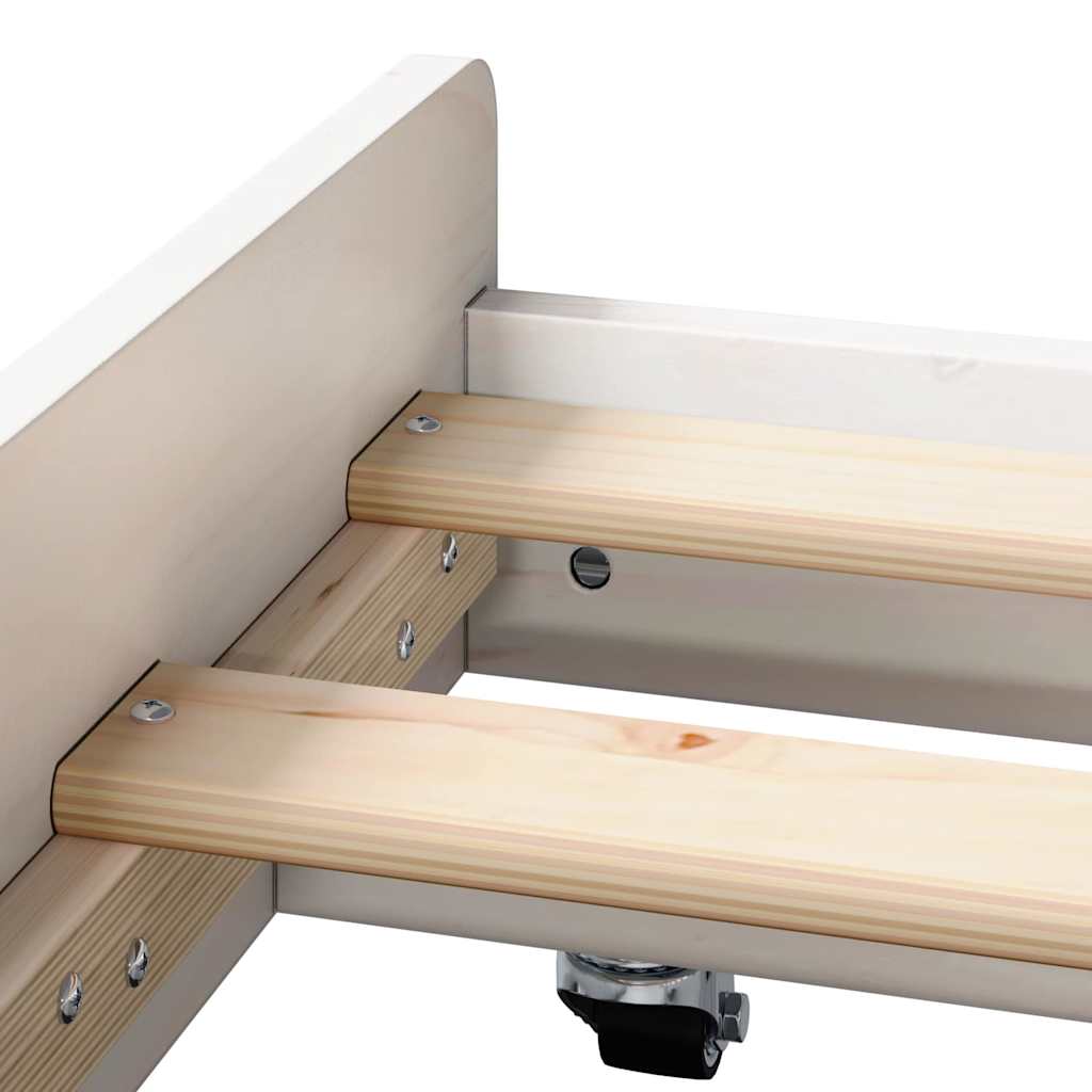 Sengestel Hvid 90 200 Cm Massivt Fyrretræ - Billede 9
