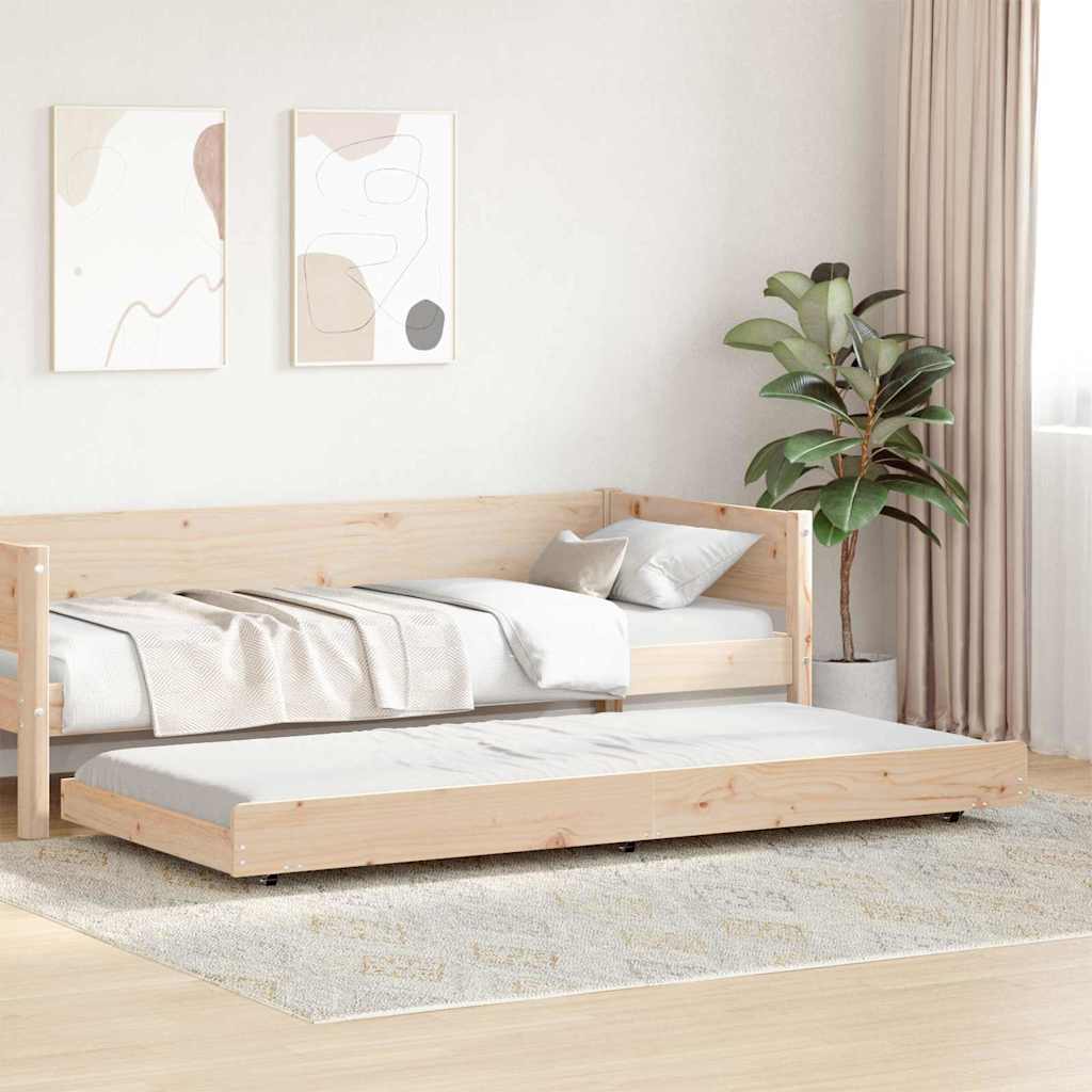 Sengestel Brun 90 190 Cm Massivt Fyrretræ - Billede 5