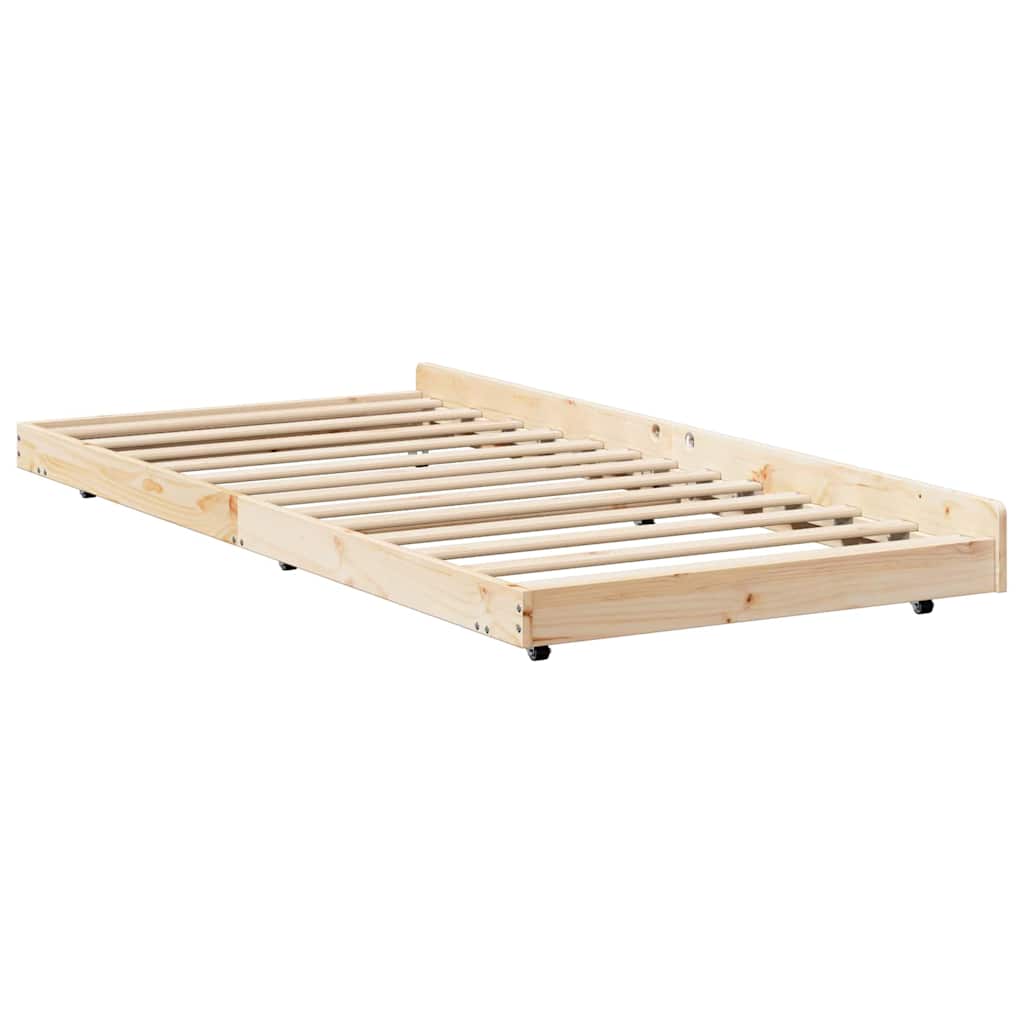 Sengestel Brun 90 190 Cm Massivt Fyrretræ - Billede 8
