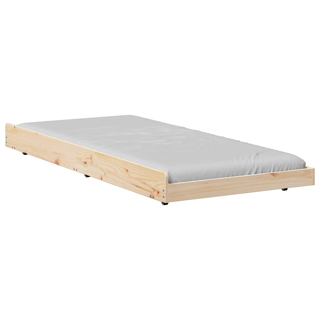 Sengestel Brun 90 190 Cm Massivt Fyrretræ - Billede 3