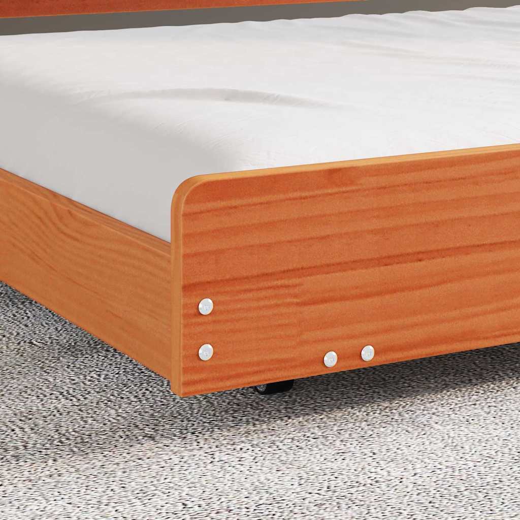 Sengestel Brun 90 X 190 Cm Massivt Fyrretræ - Billede 5