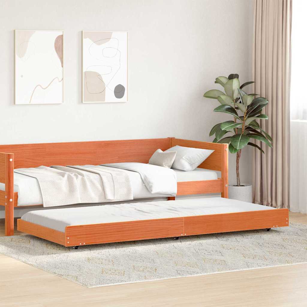 Sengestel Brun 90 X 190 Cm Massivt Fyrretræ - Billede 4