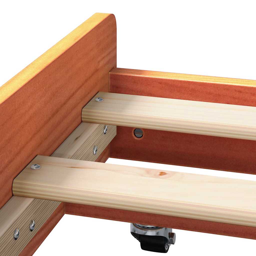 Sengestel Brun 75 X 190 Cm Massivt Fyrretræ - Billede 9
