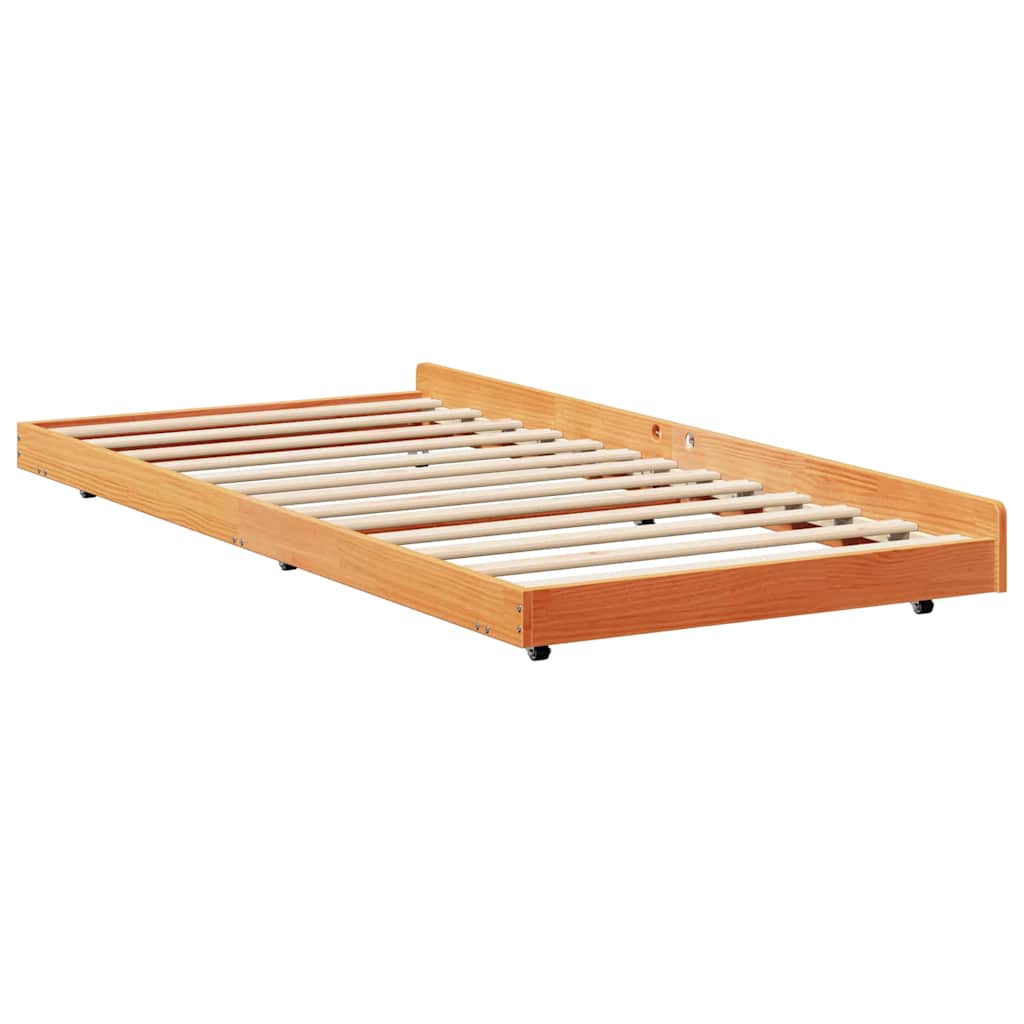 Sengestel Brun 75 X 190 Cm Massivt Fyrretræ - Billede 8