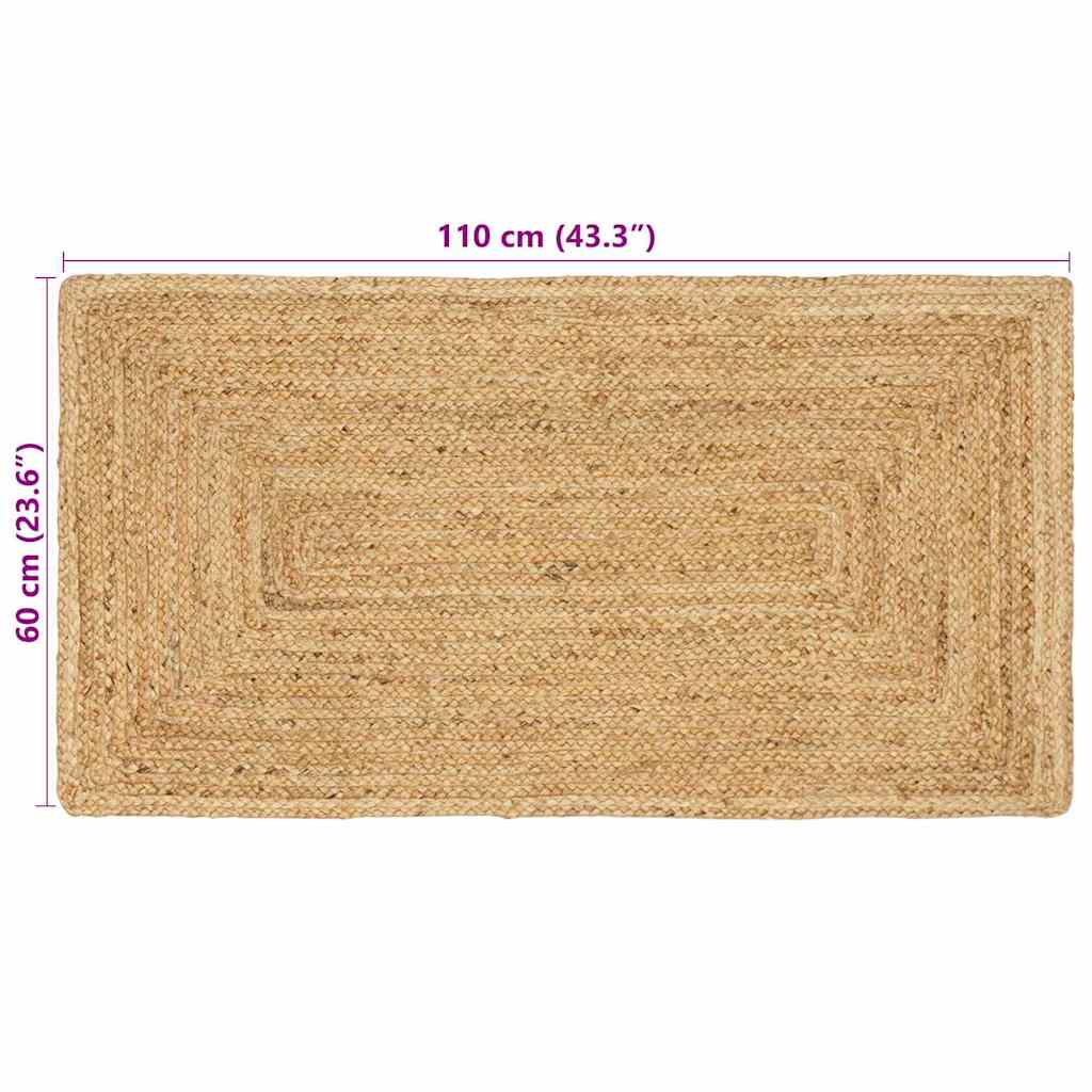 Tæppe Beige 60 X 110 Cm Jute - Billede 8
