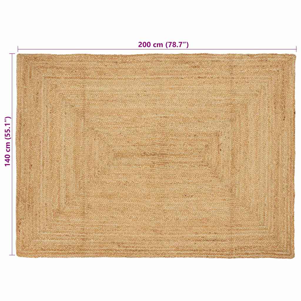 Tæppe Beige 140 X 200 Cm Jute - Billede 8