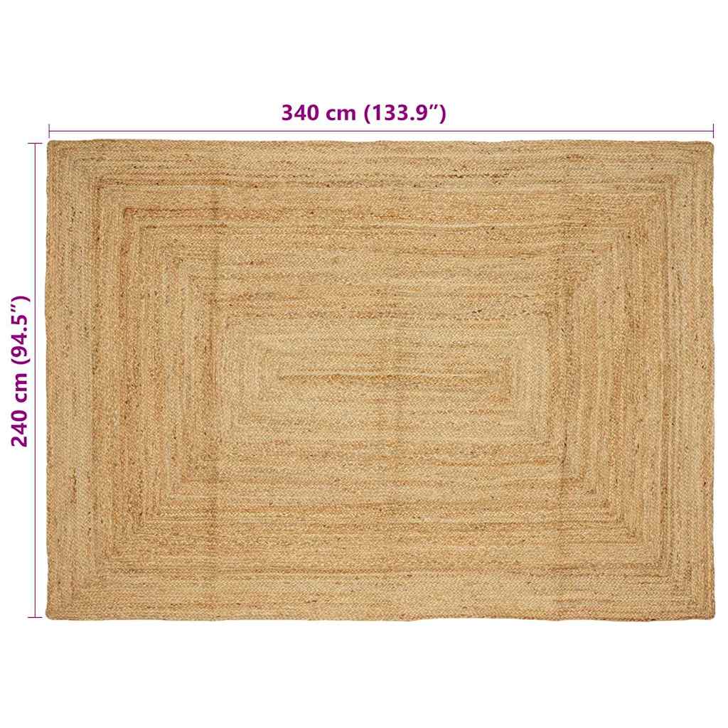Tæppe Beige 240 X 340 Cm Jute - Billede 8