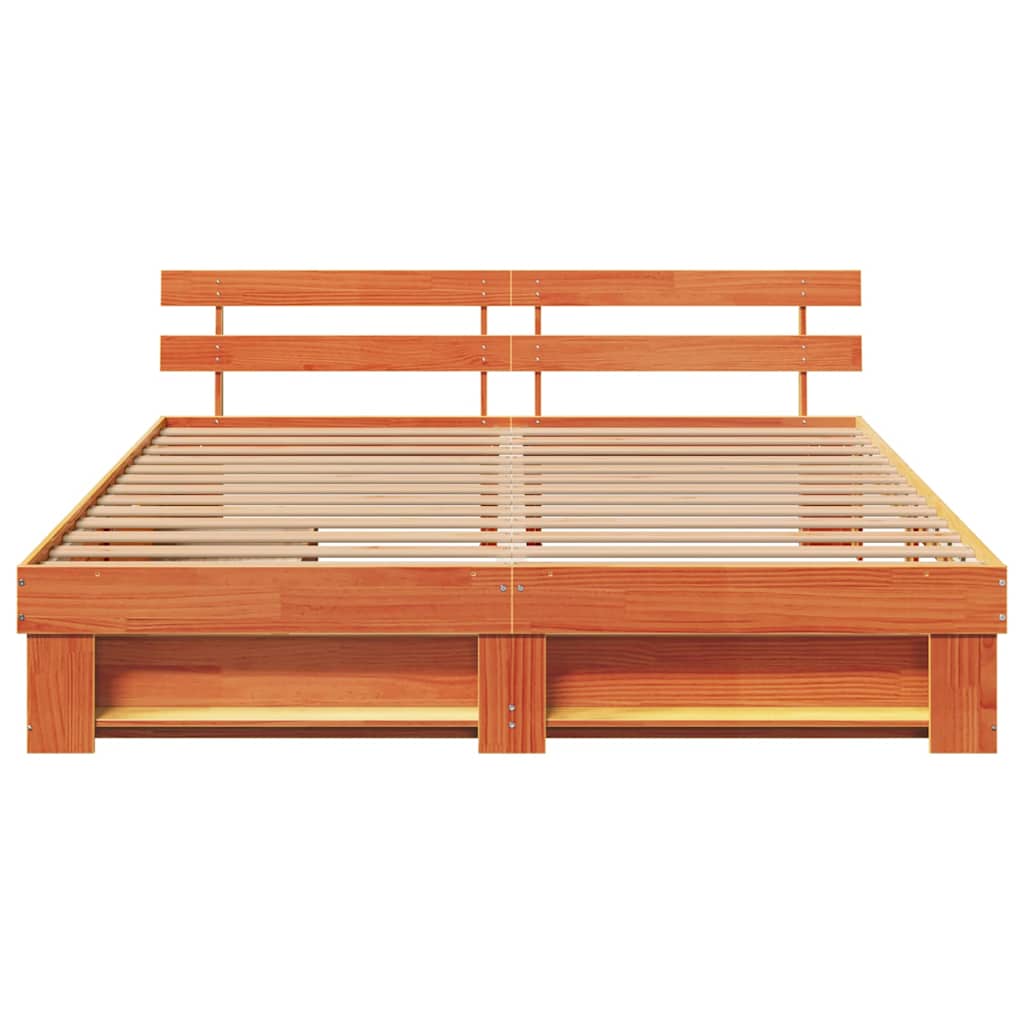 Sengestel Med Skuffe Gyldenbrun 180 X 200 Cm Massivt Fyrretræ - Billede 8