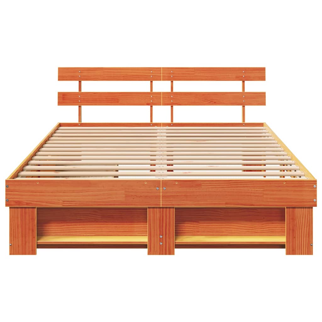 Sengestel Med Skuffe Gyldenbrun 160 X 200 Cm Massivt Fyrretræ - Billede 8