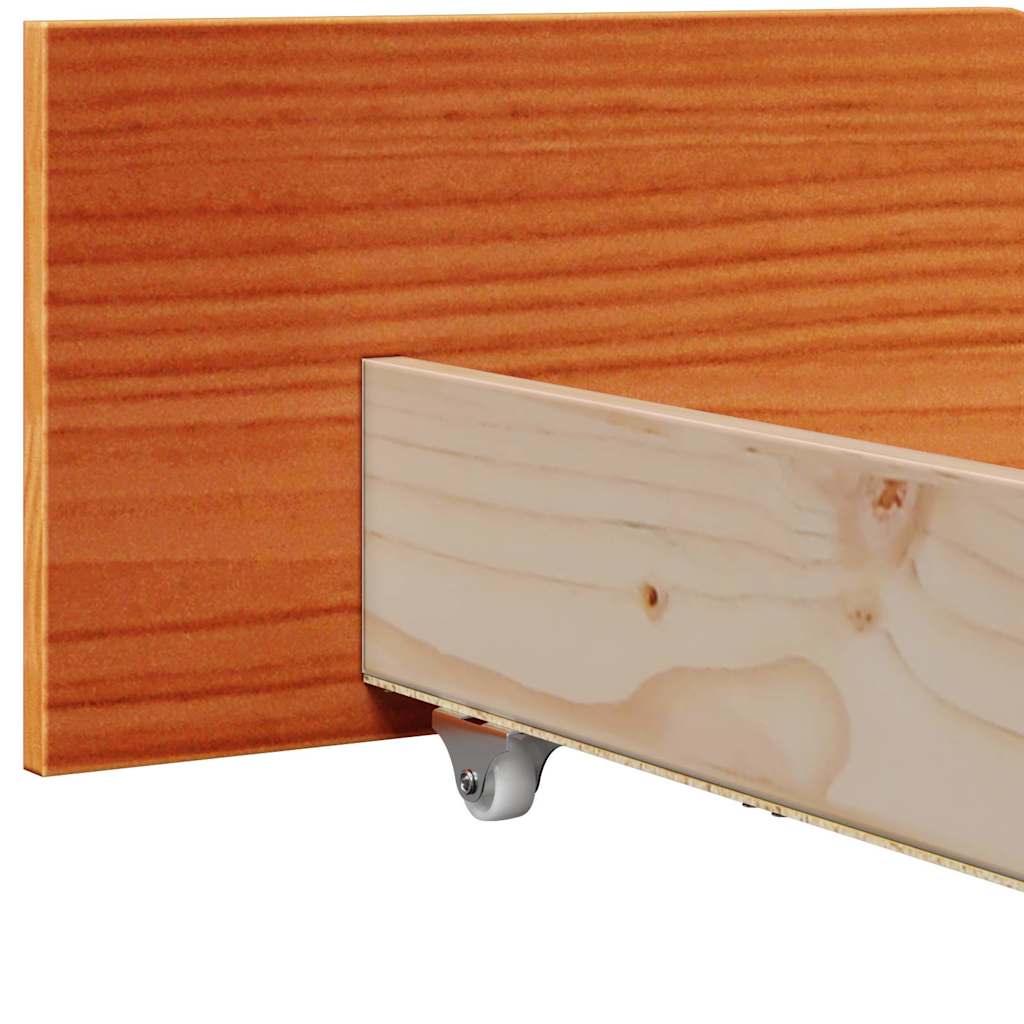 Sengestel Med Hovedgærde Brun 140 X 190 Cm Massivt Fyrretræ - Billede 12