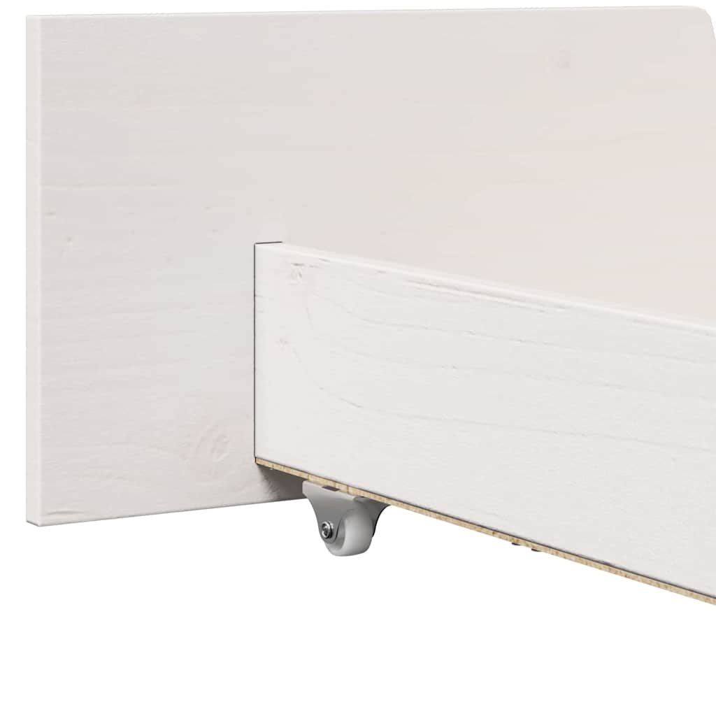 Sengestel Med Hovedgærde Hvid 135 X 190 Cm Massivt Fyrretræ - Billede 12