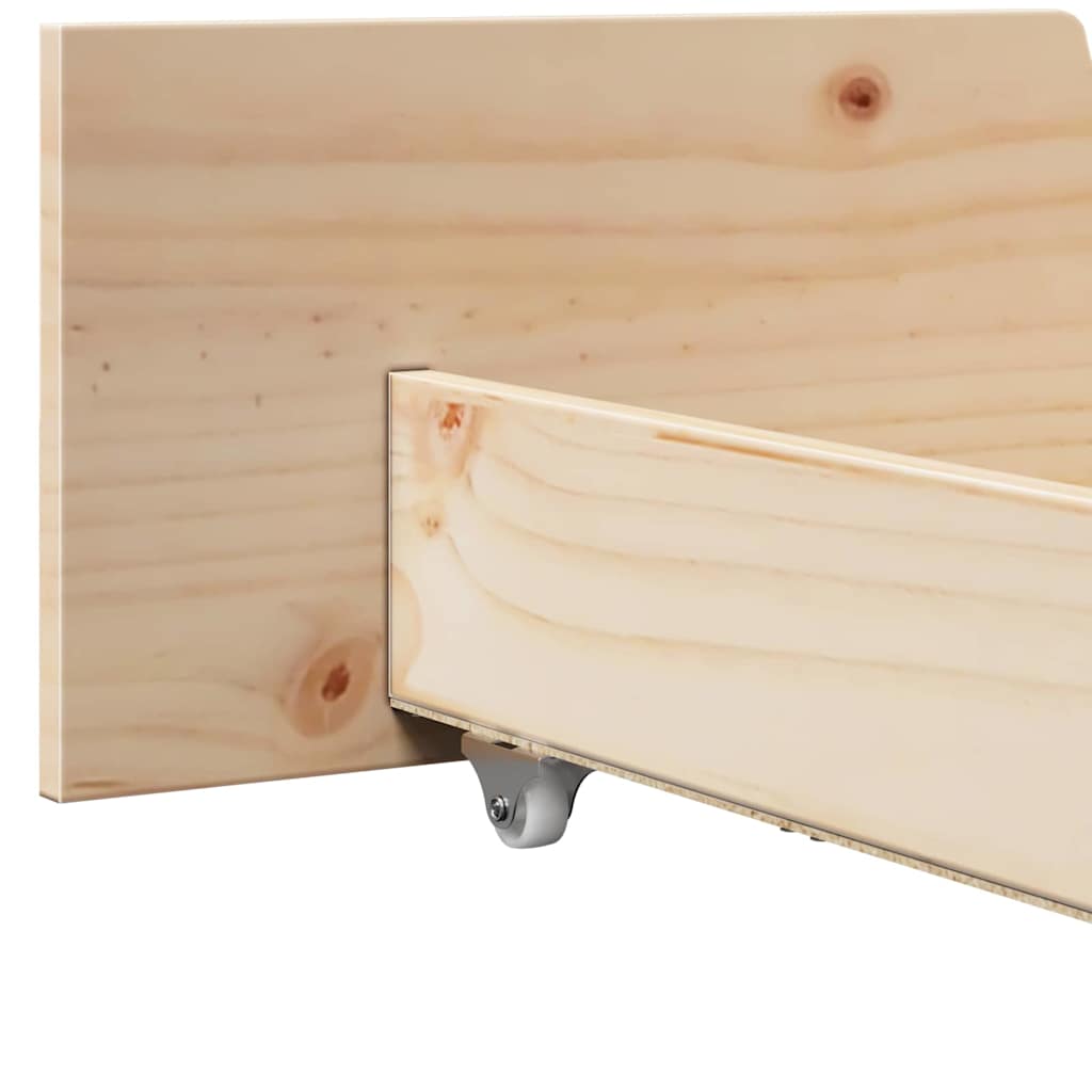 Sengestel Med Hovedgærde Brun 120 X 190 Cm Massivt Fyrretræ - Billede 12