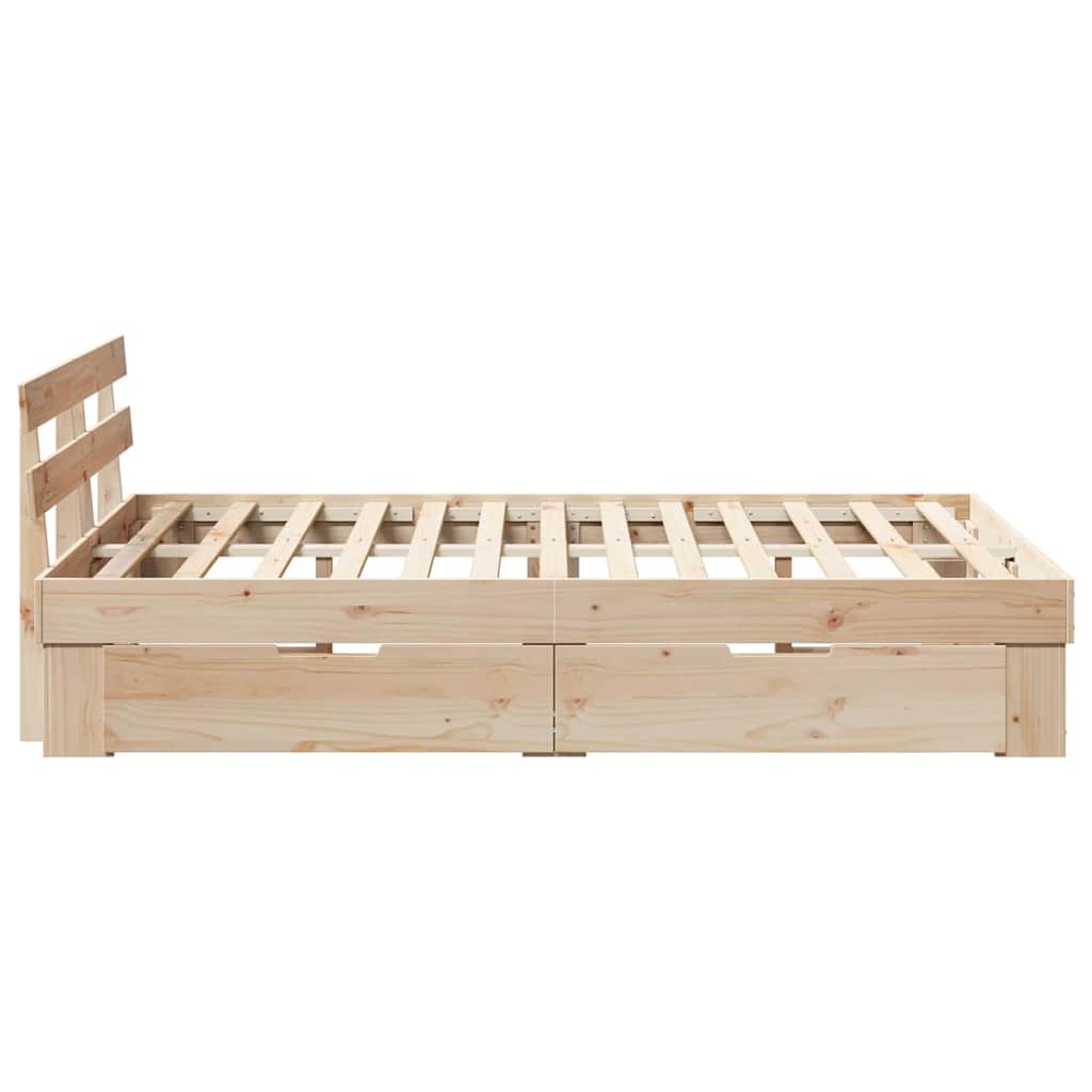 Sengestel Med Hovedgærde Brun 120 X 190 Cm Massivt Fyrretræ - Billede 9