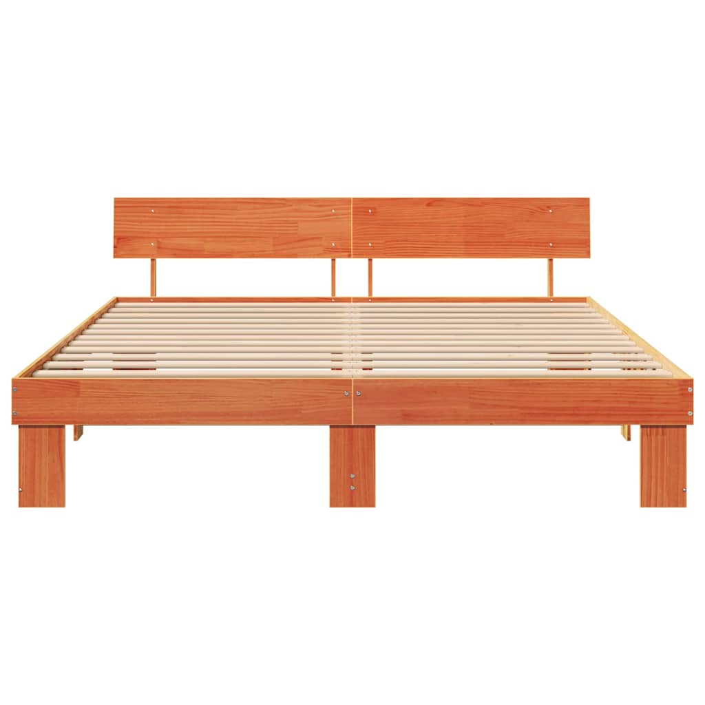 Sengestel Gyldenbrun 200 X 200 Cm Massivt Fyrretræ - Billede 5