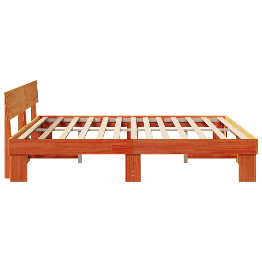 Sengestel Gyldenbrun 200 X 200 Cm Massivt Fyrretræ - Billede 6