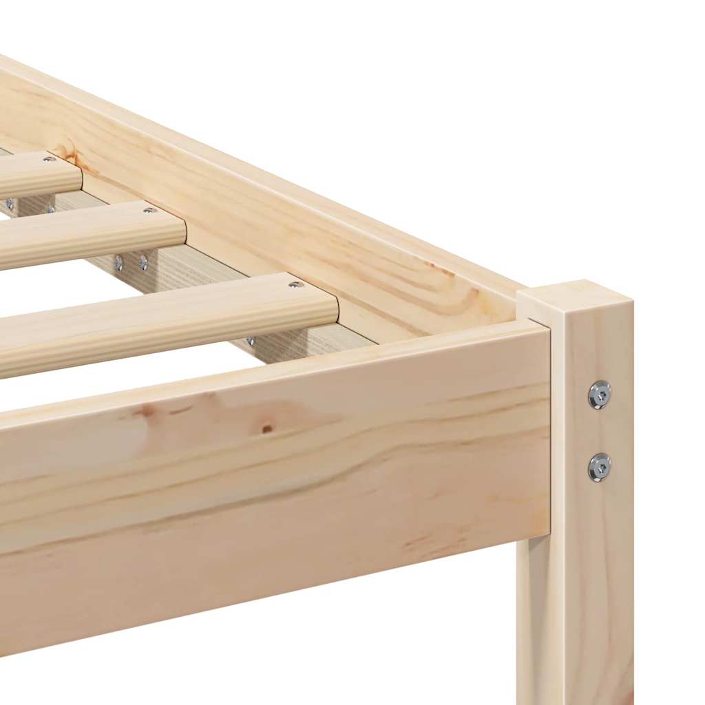Sengestel Med Hovedgærde Brun 135 190 Cm Massivt Fyrretræ - Billede 9