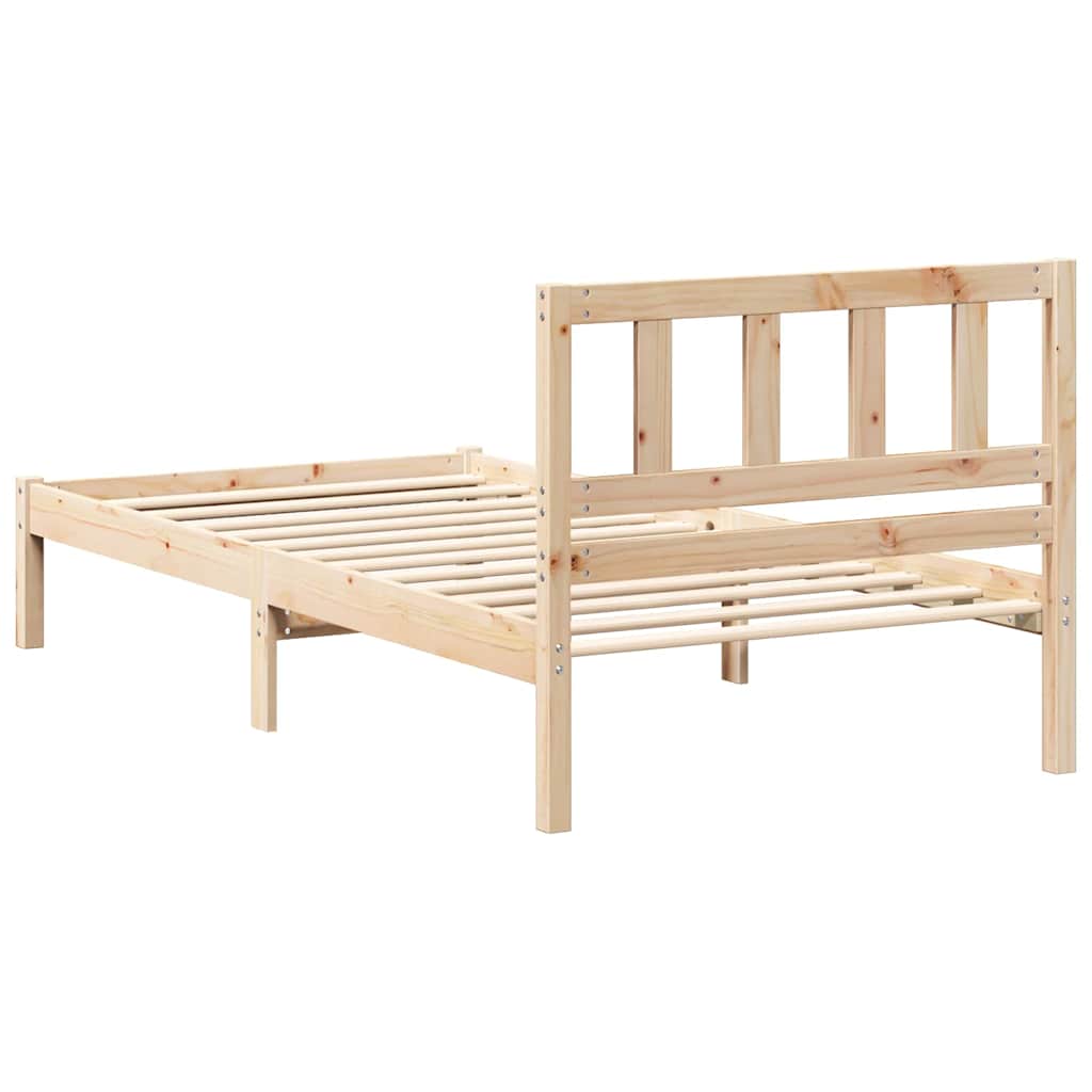 Sengestel Med Hovedgærde Brun 75 190 Cm Massivt Fyrretræ - Billede 8