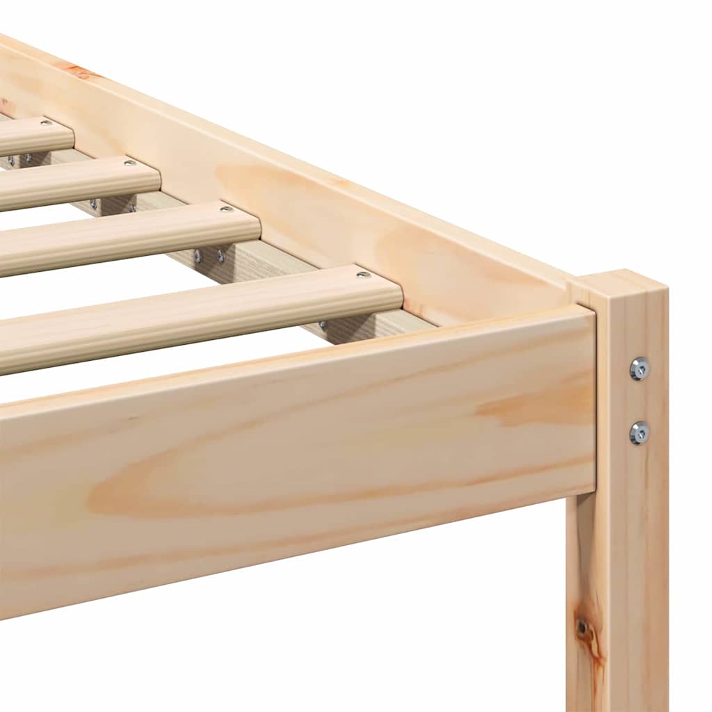 Sengestel Med Hovedgærde Brun 160 200 Cm Massivt Fyrretræ - Billede 9