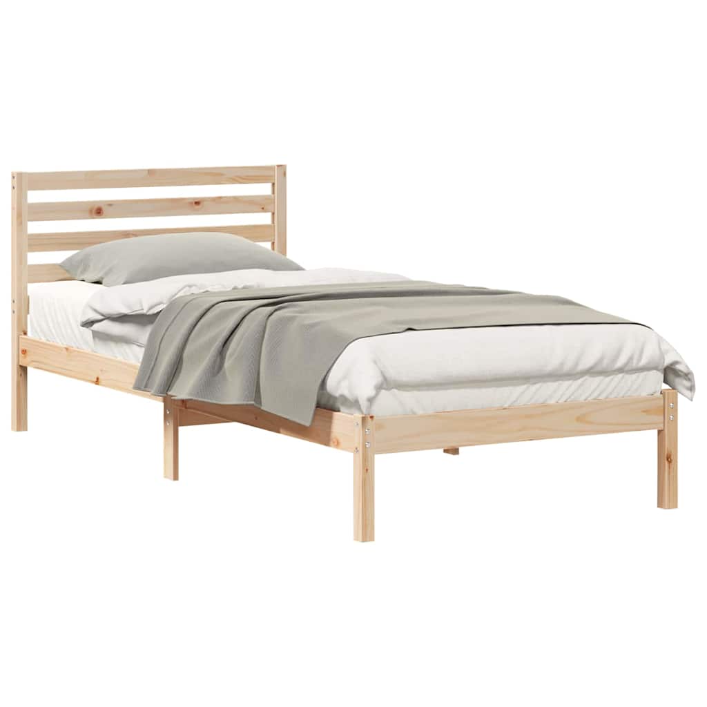 Sengestel Med Hovedgærde Brun 100 220 Cm Massivt Fyrretræ - Billede 3