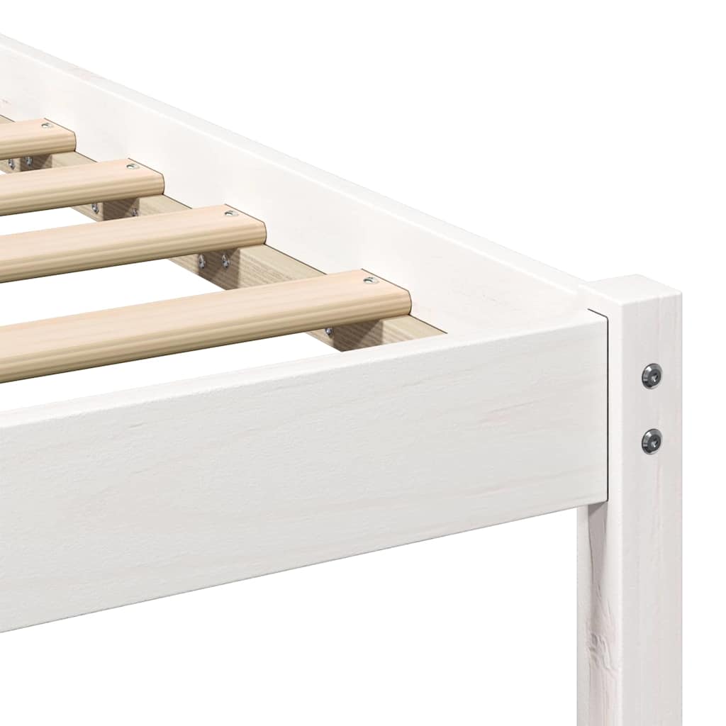 Sengestel Med Hovedgærde Hvid 100 220 Cm Massivt Fyrretræ - Billede 9