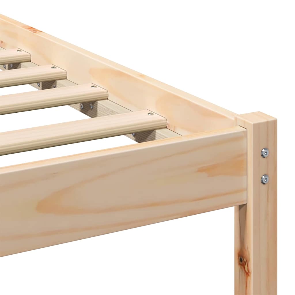 Sengestel Med Hovedgærde Brun 75 190 Cm Massivt Fyrretræ - Billede 8