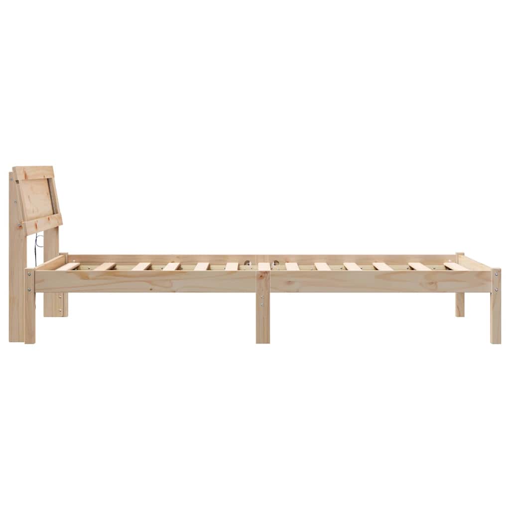 Sengestel Med Hovedgærde Brun 75 190 Cm Massivt Fyrretræ - Billede 6