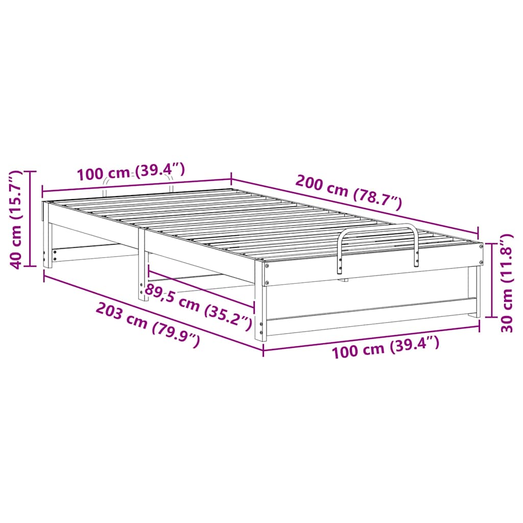 Sengestel Med Bærehåndtag Brun Massivt Fyrretræ - Billede 9