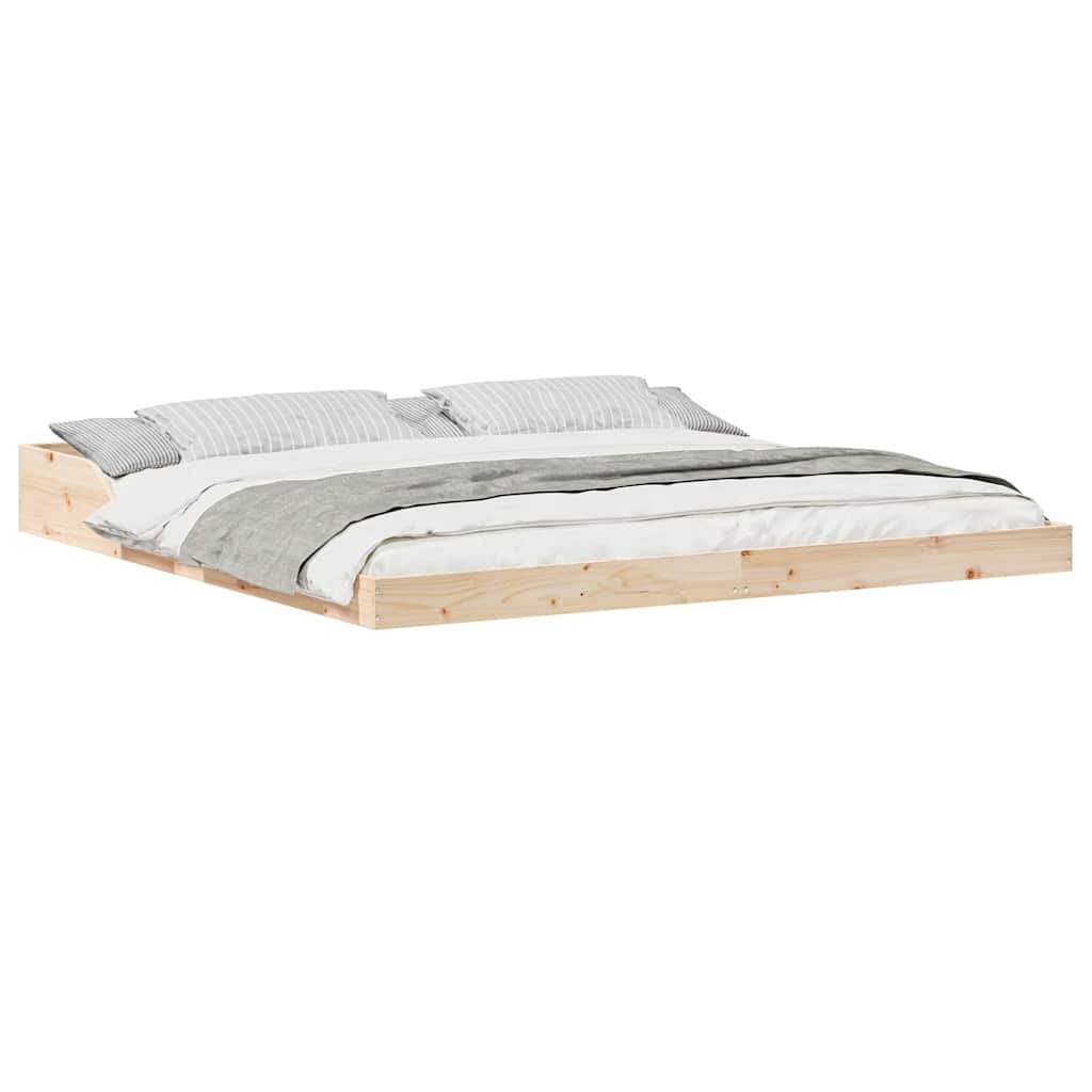 Sengestel Brun 200 200 Cm Massivt Fyrretræ - Billede 3