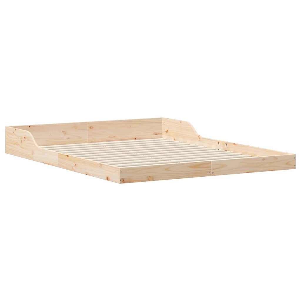 Sengestel Brun 150 200 Cm Massivt Fyrretræ - Billede 2