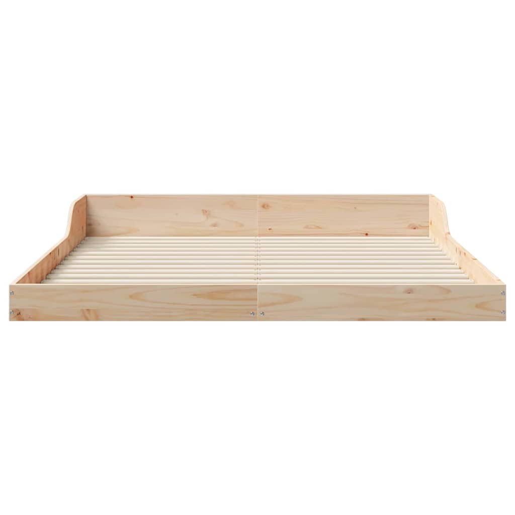 Sengestel Brun 150 200 Cm Massivt Fyrretræ - Billede 6