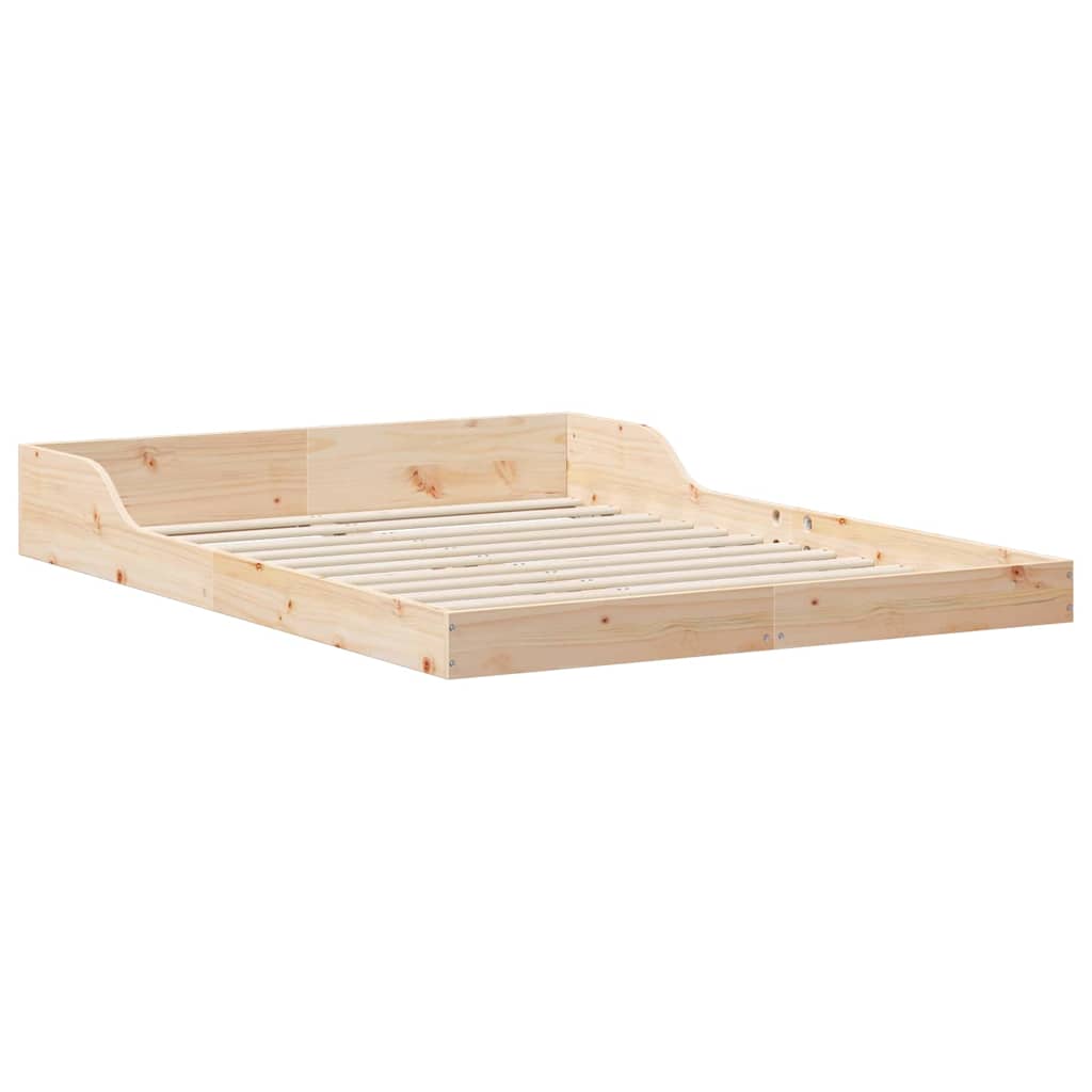 Sengestel Brun 135 190 Cm Massivt Fyrretræ - Billede 2