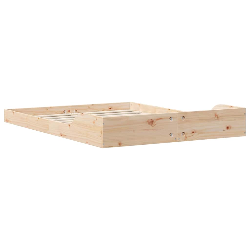 Sengestel Brun 135 190 Cm Massivt Fyrretræ - Billede 8
