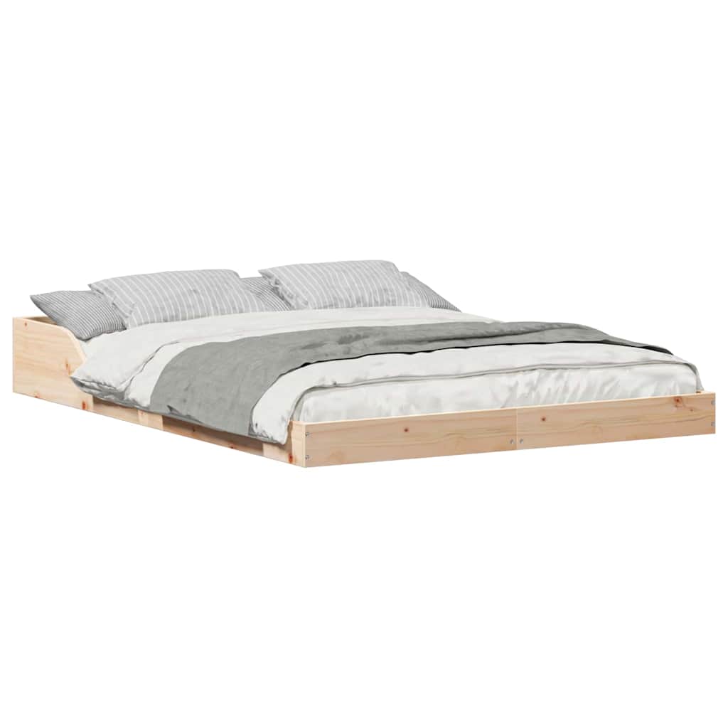 Sengestel Brun 135 190 Cm Massivt Fyrretræ - Billede 3