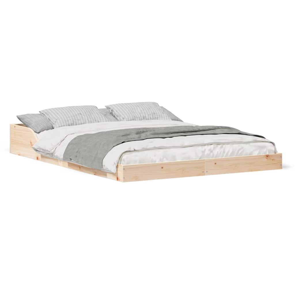 Sengestel Brun 135 190 Cm Massivt Fyrretræ - Billede 4